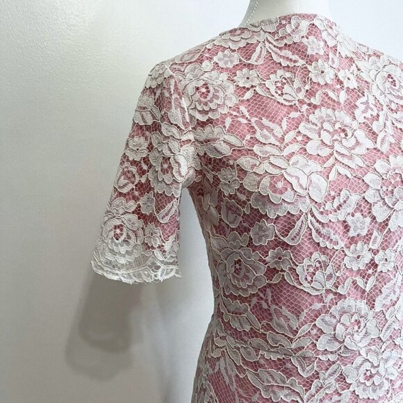 NWT RACHEL PARCELL WHITE LACE SHORT SLEEVE SHEATH MIDI COCKTAIL DRESS - S - Picture 5 of 14